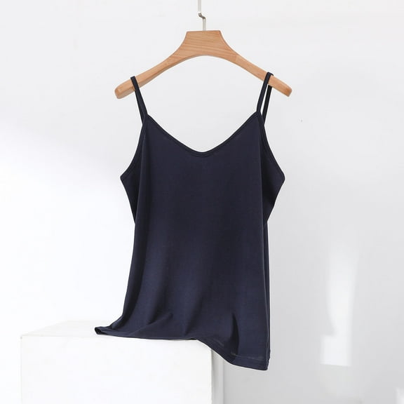 Fewfanhot Women's Solid Cotton Linen Lounge Cami - V-Neck Sling Design, Breathable Casual Outdoor Layering Loungewear Top