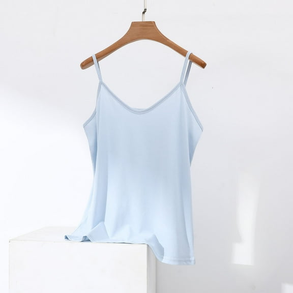 Fewfanhot Women's Solid Cotton Linen Lounge Cami - V-Neck Sling Design, Breathable Casual Outdoor Layering Loungewear Top
