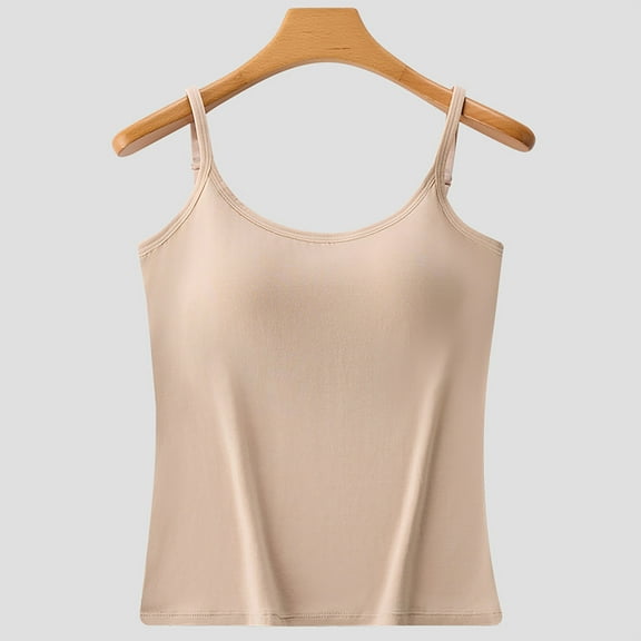 Fewfanhot Women's Solid Modal Lounge Cami - Adjustable Strap Padded Design, Breathable Daliy Wear Pjm