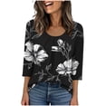 thumbnail image 1 of Fewfanhot Women's Tops, Tees & Blouses Casual Fashion Printed Casual Round Neck Summer Outfits Early Fall Fashion Spring Clothes, 1 of 6