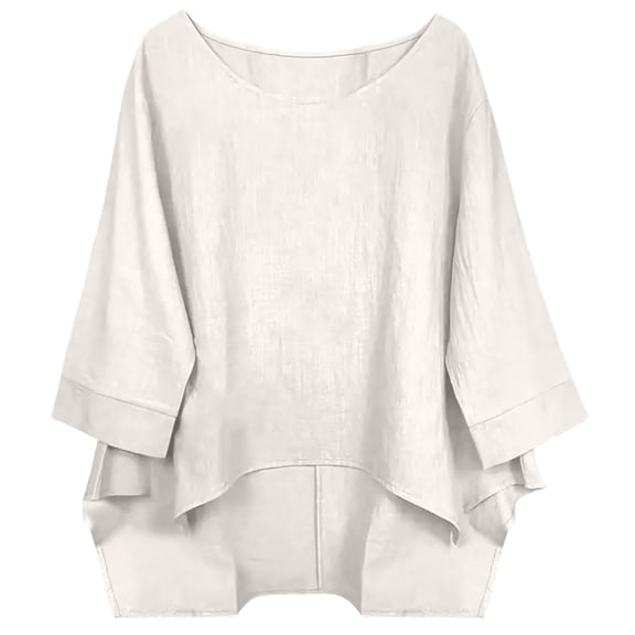 Fewfanhot Women's Tops, Tees & Blouses Trendy Plus Size Crewneck Short Sleeve Cute Tops Casual Loose Fit Comfy Blouses