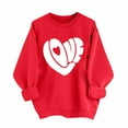 thumbnail image 1 of Fewfanhot Women's Tops, Tees & Blouses Valentine's Day Love Heart Print Long Sleeve Crewneck Casual Cute Red Sweatshirt, 1 of 7