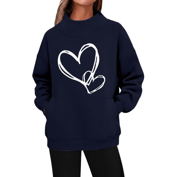 Fewfanhot Women's Tops, Tees & Blouses Valentines Crewneck Sweatshirt Love Heatr Printed Long Sleeve Pullover Tops Oversized Clothes