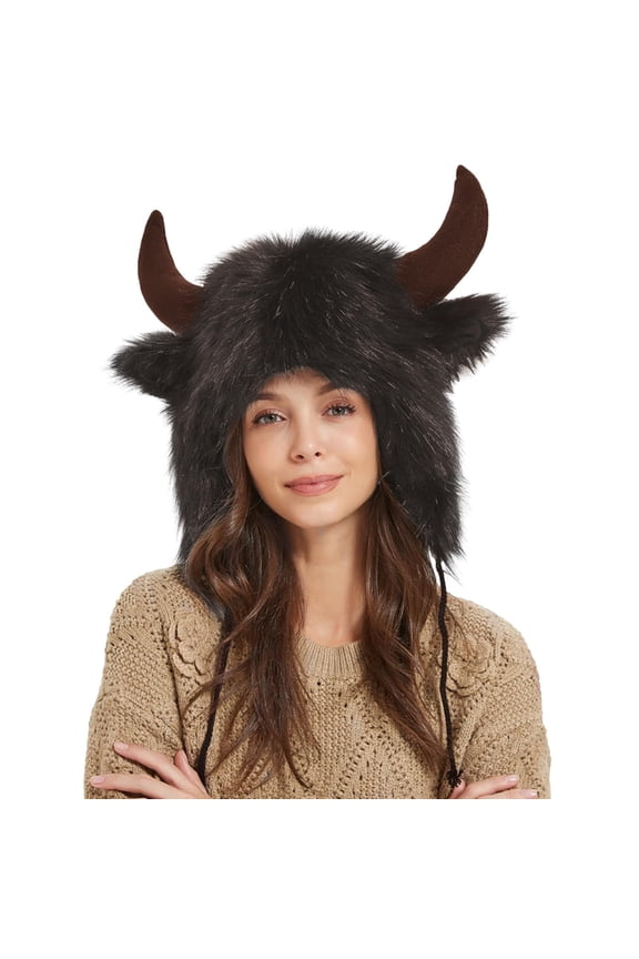 Fewfanhot Women's Trooper Trapper Hat Warm Winter Skiing Caps Windproof Earflaps Faux-Fur Hunting Outdoor Hat