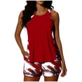 thumbnail image 1 of Fewfanhot Women's Two-Piece Printed Swimsuit Bathing Suit Padded Tank Top with Matching Swim Shorts, Beach Vacation Wear, 1 of 7