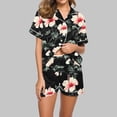 thumbnail image 1 of Fewfanhot Women's Ultra-Soft Sleepwear Set - Cotton-Blend Short Sleeve Pajamas & Short Pants Total 2PC, Ideal for Family Gatherings and Cozy Nightwear, 1 of 7