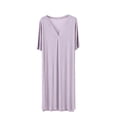 thumbnail image 1 of Fewfanhot Women's V-Neck Modal Sleep Dress Long Sleeve Solid Color Nightgown, Soft Slip Style Lounge Wear Ankle-Length Sleepwear, 1 of 5