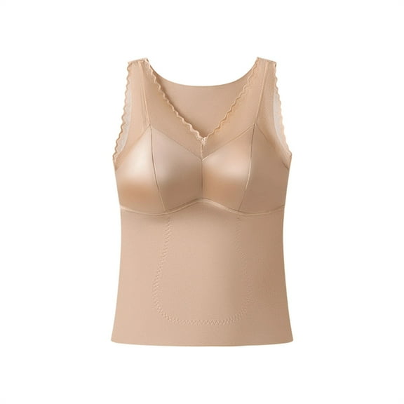 Fewfanhot Women's V-Neck Thermal Top with Elegant Lace Detail and Built-in Support for Everyday Wear Winter Comfort