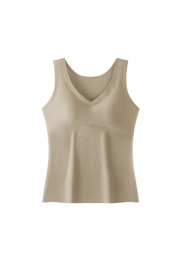 Women's Warm Seamless Top with Built-in Comfortable Padding and Fleece Lining for All-Day Winter Warmth