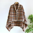 thumbnail image 1 of Fewfanhot Women's Winter Plaid Flannel Shawl Blanket Wrap Generous Size for Cozy Evenings and Comfort Home Wear, 1 of 3