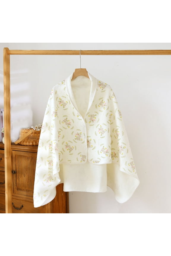 Women's Winter Print Flannel Shawl Blanket Wrap Generous Size for Cozy Evenings and Comfort Home Wear