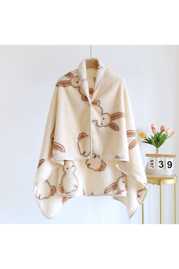 Women's Winter Print Flannel Shawl Blanket Wrap Generous Size for Cozy Evenings and Comfort Home Wear