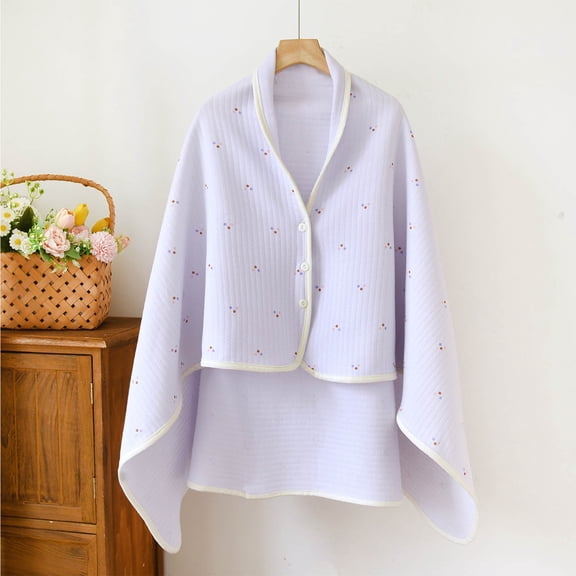 Fewfanhot Women's Winter Print Flannel Shawl Blanket Wrap Generous Size for Cozy Evenings and Comfort Home Wear