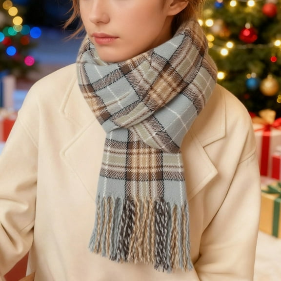 Fewfanhot Women's Winter Scarf Thick Warm Knitted Design for Cold Weather Windproof Neck Protection and Fashionable Outdoor Wear