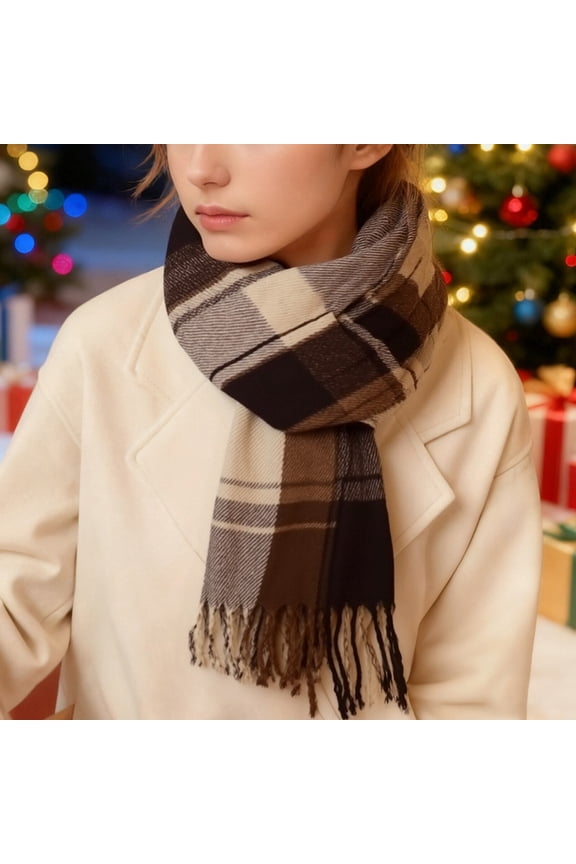 Fewfanhot Women's Winter Scarf Thick Warm Knitted Design for Cold Weather Windproof Neck Protection and Fashionable Outdoor Wear