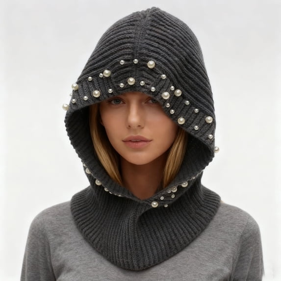 Fewfanhot Women's Winter Thermal Beanie Hat - Soft Knitted Stretch Fit, Solid Color Warm Headwear for Daily Commute & Outdoor Activities