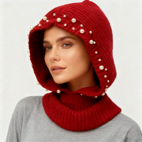 Fewfanhot Women's Winter Thermal Beanie Hat - Soft Knitted Stretch Fit, Solid Color Warm Headwear for Daily Commute & Outdoor Activities