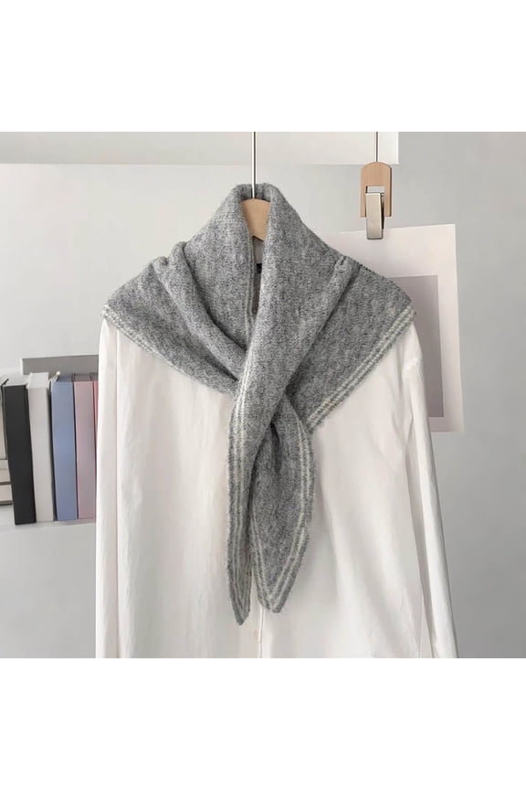 Women's Winter Warm Shawl Wraps Knitted Cardigan Cape, Solid Color Triangle Scarf Wrap Travel Elegant Tops