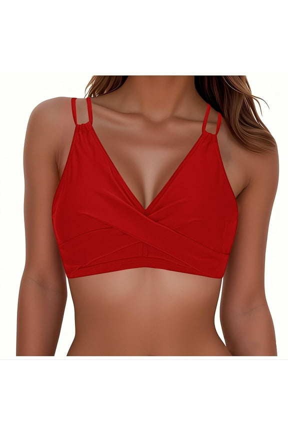 Women's Wireless Comfort Bra Bathing Swim Tops Soft Supportive Bralette in Various Colors Everyday Swimwear