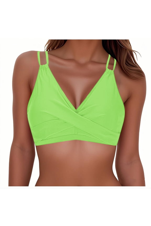 Women's Wireless Comfort Bra Bathing Swim Tops Soft Supportive Bralette in Various Colors Everyday Swimwear