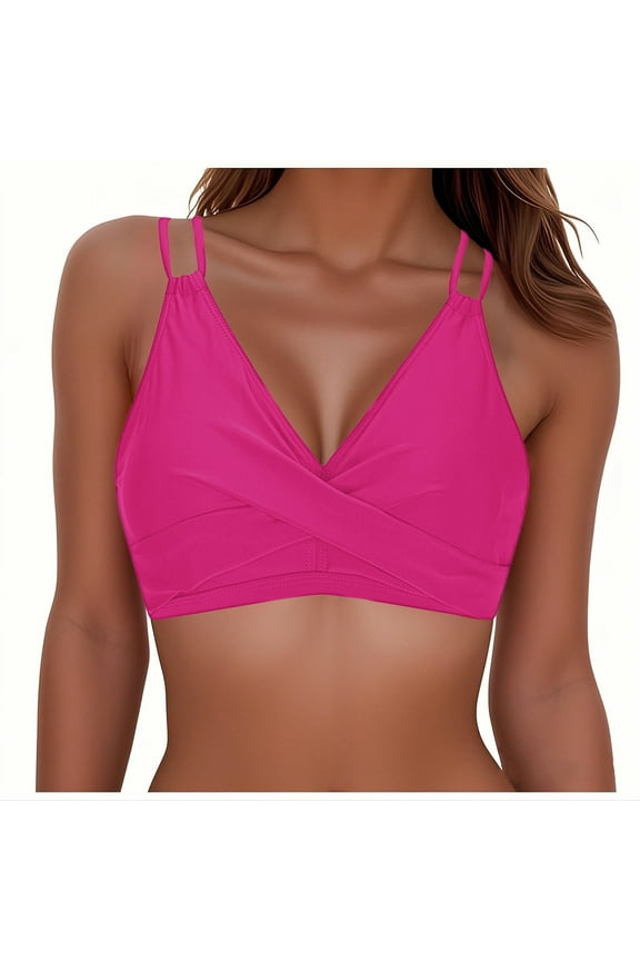 Women's Wireless Comfort Bra Bathing Swim Tops Soft Supportive Bralette in Various Colors Everyday Swimwear