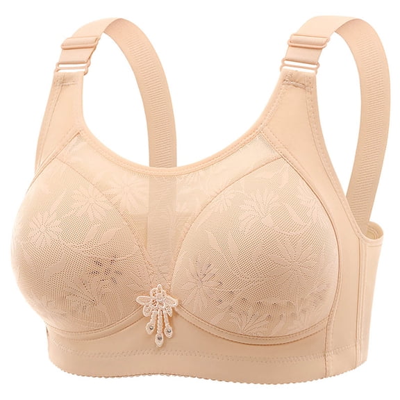 Fewfanhot Women's Wireless Push Up Sport Bra, Side Coverage Design with Adjustable Straps, Solid Color Breathable Comfortable Everyday Bra