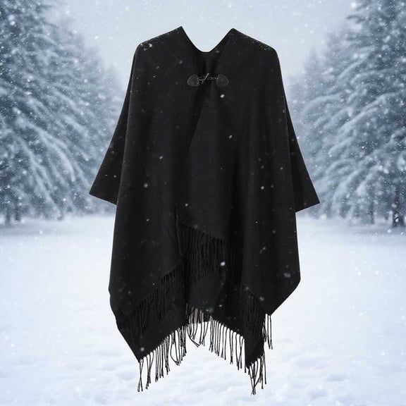 Fewfanhot Women's and Men Shawl Wrap Poncho Cape Cardigan Sweater Open Front for Cool Weather Outerwear Travel Blanket