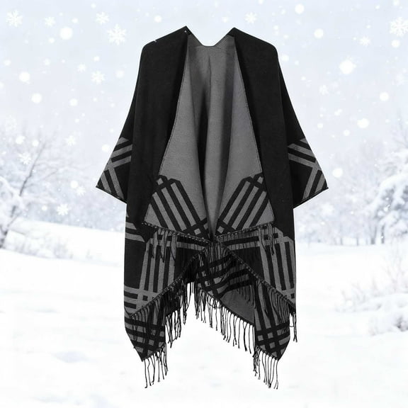 Fewfanhot Women's and Men Shawl Wrap Poncho Cape Cardigan Sweater Open Front for Cool Weather Outerwear Travel Blanket