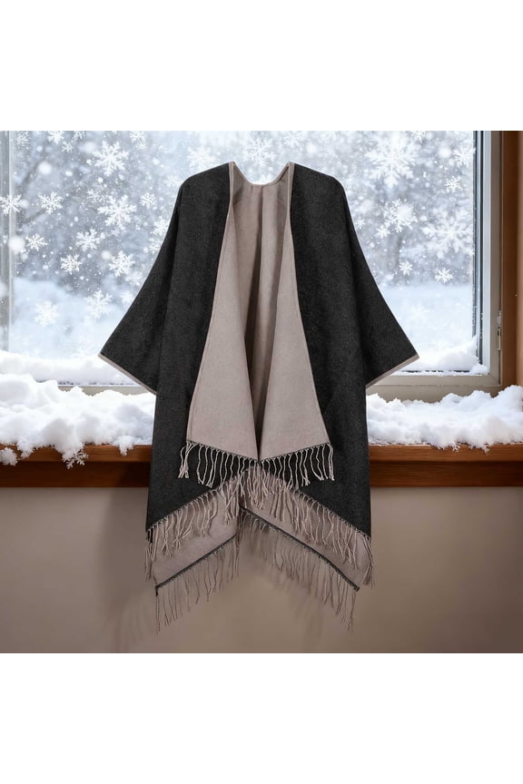 Fewfanhot Women's and Men Shawl Wrap Poncho Cape Cardigan Sweater Open Front for Cool Weather Outerwear Travel Blanket