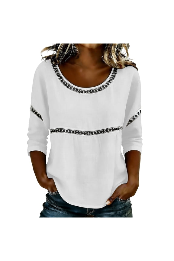 Womens Casual Tops Short Sleeve Loose Female-Neck Loose T-shirt Blouse
