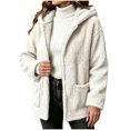thumbnail image 1 of Fewfanhot Womens Clothes Fleece Sherpa Fuzzy Winter Warm Coat Hooded with Pockets Zip-Up Casual Top, 1 of 7