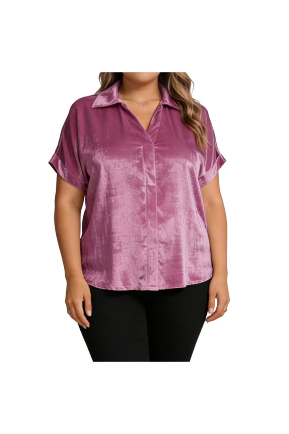 Womens Clothes Silk Button Down Shirts for Women Short Sleeve V Neck Summer Tunic Tops Casual Work Satin Blouses