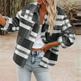 thumbnail image 1 of Fewfanhot Womens Fall Clothes Flannel Plaid Fall Outfits Long Sleeve Button Down Shirts Jacket Coats with Pockets, 1 of 6