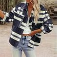 thumbnail image 1 of Fewfanhot Womens Fall Clothes Flannel Plaid Fall Outfits Long Sleeve Button Down Shirts Jacket Coats with Pockets, 1 of 6