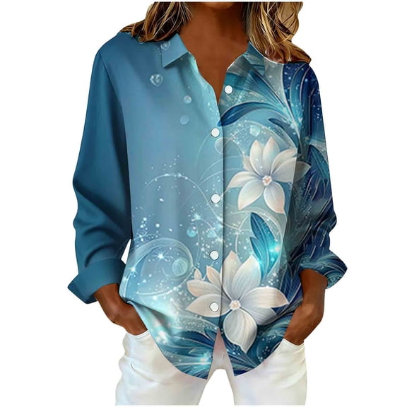 Fewfanhot Womens Fall Clothes Plaid Shirts Button Down Long Sleeve Oversized Cotton Fitted Boyfriend Casual Blouse Tops