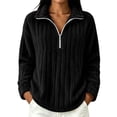 thumbnail image 1 of Fewfanhot Womens Fall Outfits Fall Winter Quarter Zip Ribbed Cable Long Sleeve Soft Comfy Tops Sweaters Fashion Clothing, 1 of 7