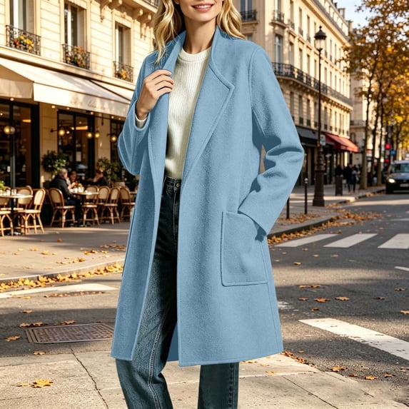 Fewfanhot Womens Fall Outfits Long Sleeve Trendy Casual Soft Warm,Overcoat Pocket,2026 Fall Winter