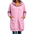 thumbnail image 1 of Fewfanhot Womens Fall Outfits Winter Long-Sleeve Hooded Quarter-Zip Casual Jacket with Pockets, 1 of 7