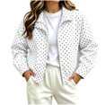 thumbnail image 1 of Fewfanhot Womens Fall Tops Polka Dot Cropped Jacket Full Zip with Pockets Lightweight Relaxed Fit Spring and Fall, 1 of 7