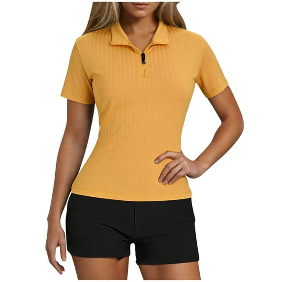 Fewfanhot Womens Fashion Trendy Casual Womens Golf Shirt Short Sleeve Tops