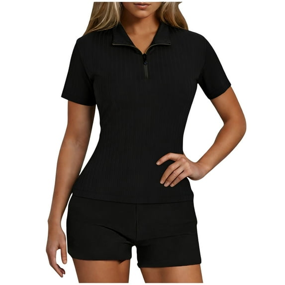 Fewfanhot Womens Fashion Trendy Casual Womens Golf Shirt Short Sleeve Tops