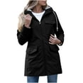 thumbnail image 1 of Fewfanhot Womens Hoodies Striped Lined Hooded Lightweight Raincoat Outdoor Waterproof Windbreaker, 1 of 9