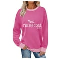 thumbnail image 1 of Fewfanhot Womens Long Sleeve Tops Crewneck Sweatshirt with Pockets Casual Loose Long Sleeve Letter Graphic Comfy Sweatshirts, 1 of 6