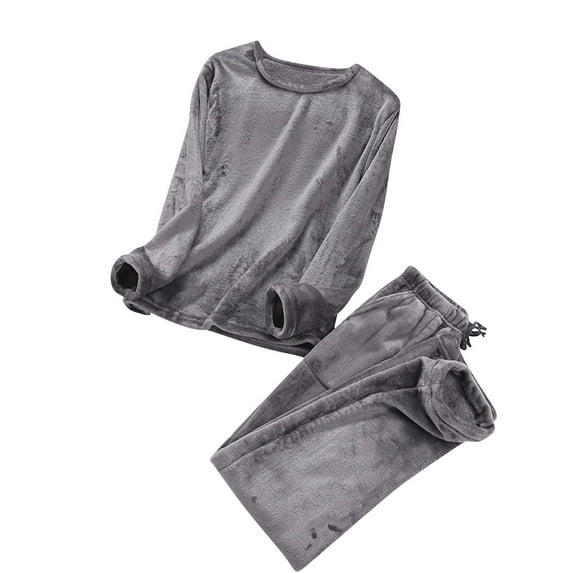 Fewfanhot Womens Pajama Sets Fluffy Soft Fleece Warm Pajama Set Fuzzy Pjs Winter 2 Piece Flannel Lounge Sets with Pockets
