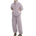 thumbnail image 1 of Fewfanhot Womens Pajama Sets Soft Comfy Fleece Pjs Pullover Pants Loose Plush 2 Piece Sleepwear Fuzzy for Winter, 1 of 5