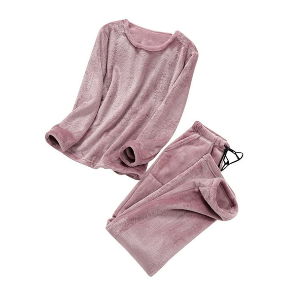 Fewfanhot Womens Pajamas Fluffy Soft Fleece Warm Pajama Set Fuzzy Pjs Winter 2 Piece Flannel Lounge Sets with Pockets
