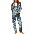 thumbnail image 1 of Fewfanhot Womens Pajamas Halloween Pajama Set Crew Neck Pjs Long Sleeve Loungewear Pajamas Plus Size Sleepwear, 1 of 5
