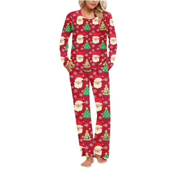 Fewfanhot Womens Pajamas Long Sleeve Button Down Pjs Sets 2 Piece Loungewear Animal Sleepwear