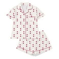thumbnail image 1 of Fewfanhot Womens Pajamas Set Button Up Pjs Short Sleeve Ruffle Sleepwear Notch Collar Bride Soft Pj Lounge Sets, 1 of 8