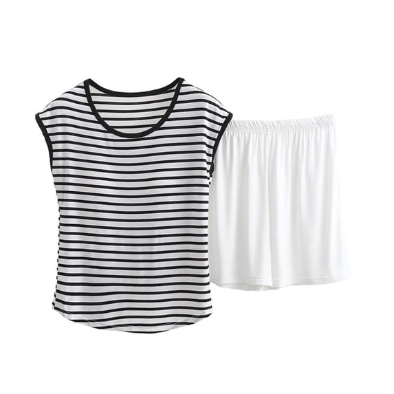 Fewfanhot Womens Pajamas Sleeveless 2 Piece Pjs Sets Summer Casual Lounge Sleepwear with Pockets